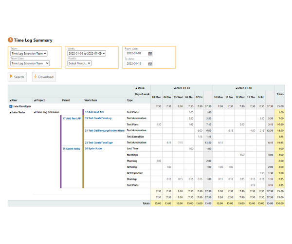 TimeLog Azure DevOps time logging app